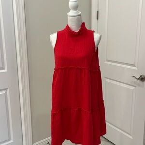 New - Pomander Place by Tuckernuck red lightweight gauze Morgan dress. Size L